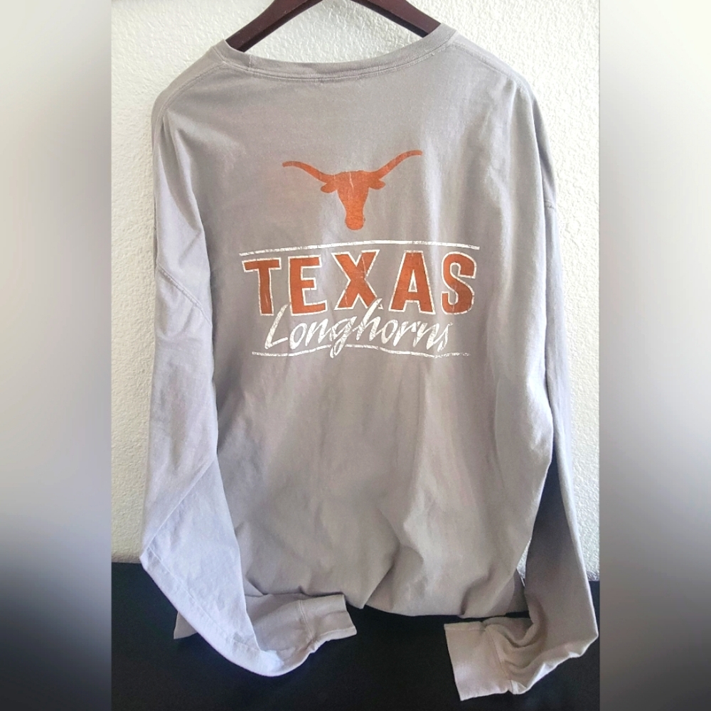 University Of Texas Longhorns Grey Long Sleeve T-Shirt 2XL Austin NCAA College